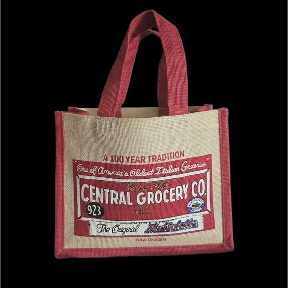 𝅺VINTAGE JUTE Market Lunch Sack from the Central Grocery Co. In New Orleans - Picture 2 of 6